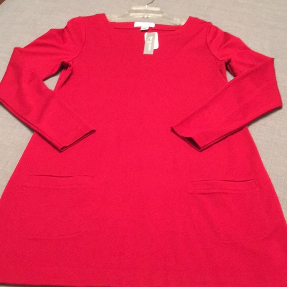 NWT $45 Christopher & Banks Red Pullover Top Tunic - Picture 8 of 8